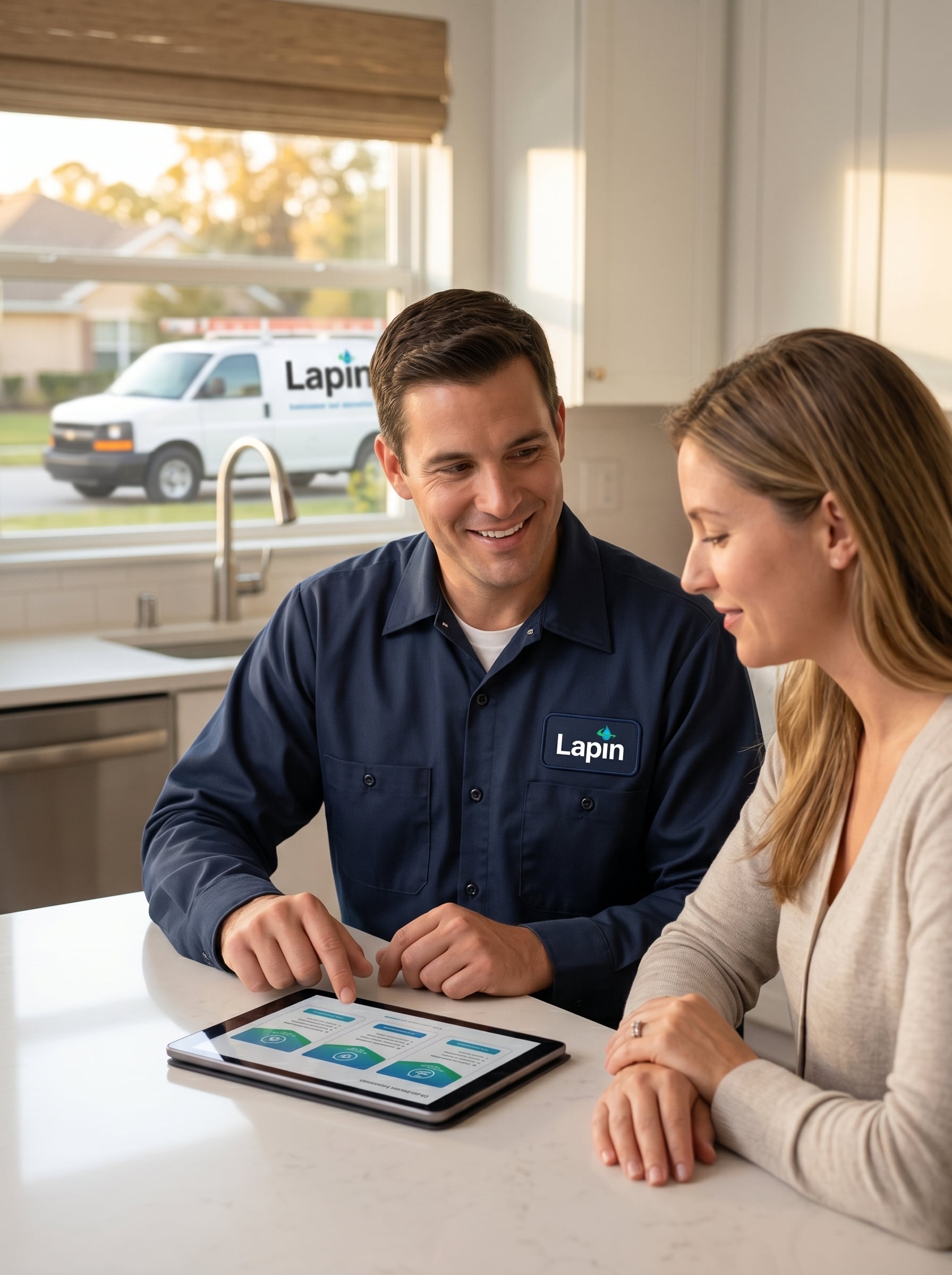 Lapin Services financing options specialist working on-site