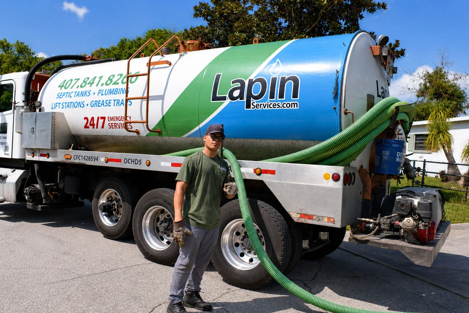Lapin Services emergency septic specialist working on-site