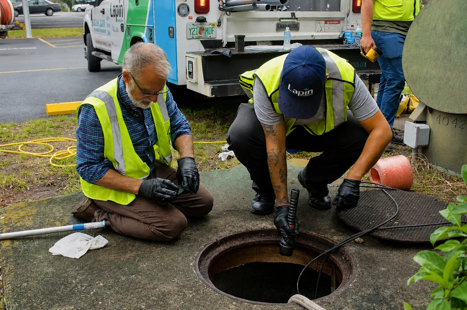 Lapin Services crew and equipment for sewer & drain