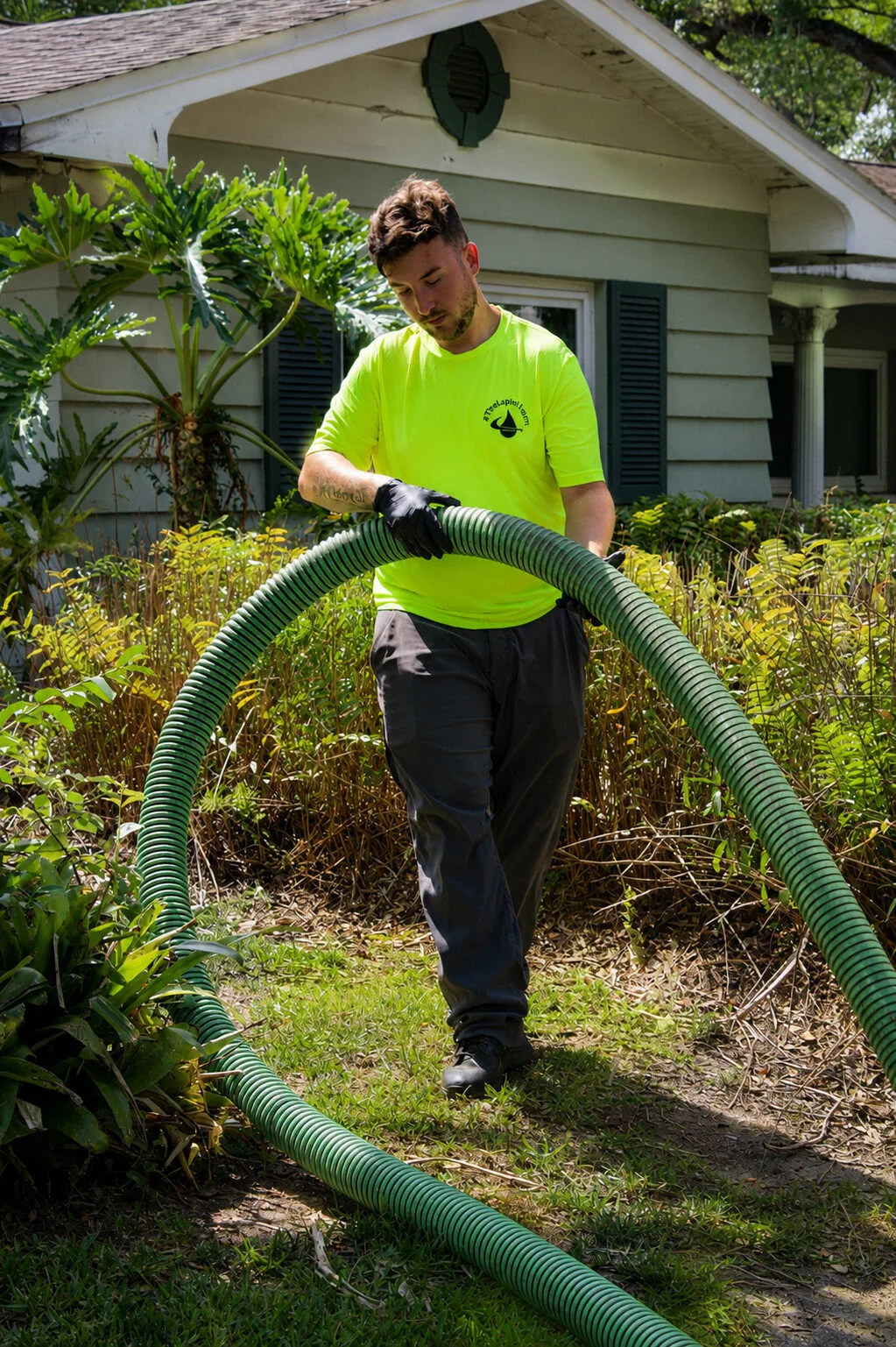 Lapin Services technicians performing a clean residential septic inspection